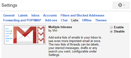 Old Gmail - Labs Multiple Inboxes