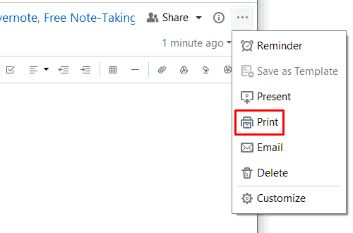 Evernote - Print