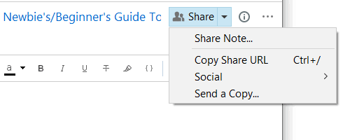 Evernote - Share Note