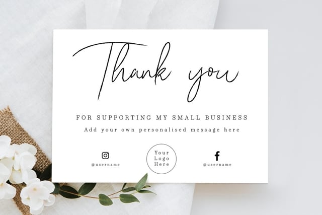 Etsy - Personalized Business Thank You Cards
