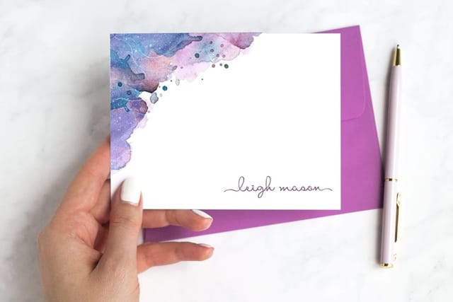 Etsy - Personalized Watercolor Note Card
