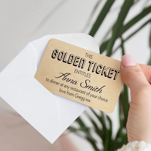 Etsy - Golden Ticket Gift Voucher Card